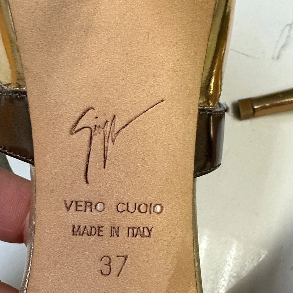 Giuseppe Zanotti Cruel Summer Gladiator Sandals Gold Silver Strappy Heels EU 37